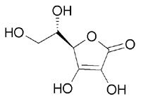 Structural formula ascorbic acid